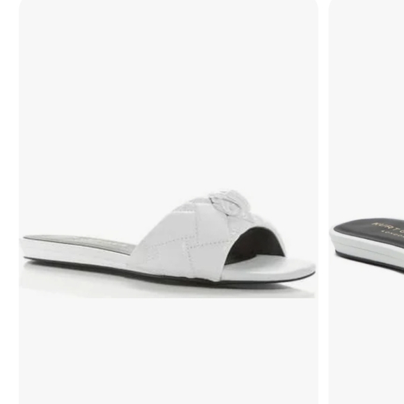 Kurt Geiger Kensington Flat Slide Sandal White - Picture 3 of 12
